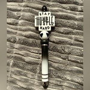 Black and White Ombre Pen with Motivational Charm